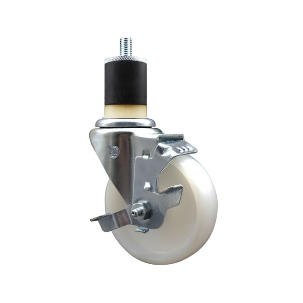 4'' SS Nylon Swivel 1-7/8'' Expanding Stem Caster with Brake